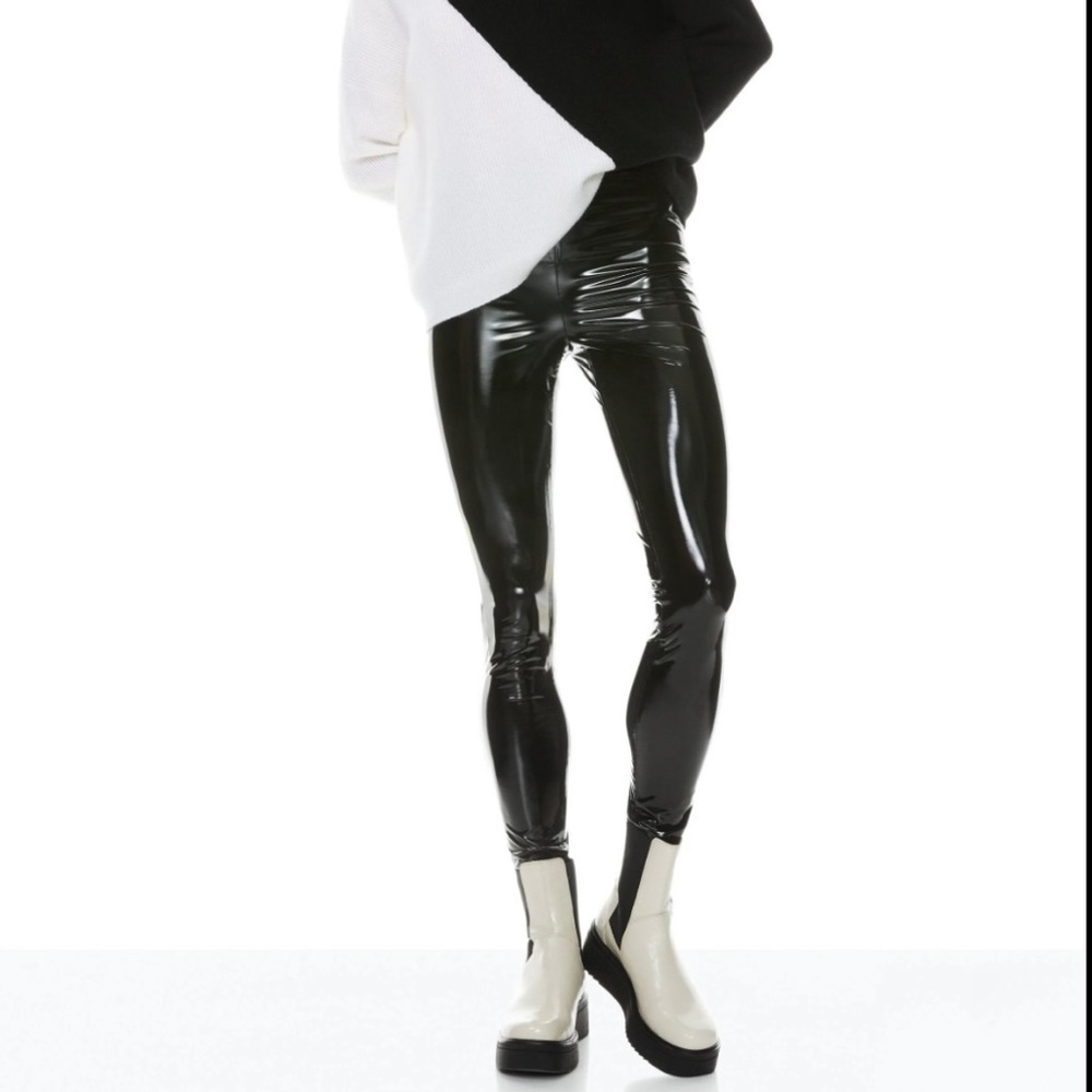 Alice & Olivia 🔥Maddox Vegan Latex Leggings 🖤
